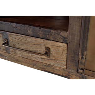Mueble TV de Madera Recuperada 150 Cm Estilo Industrial Vintage