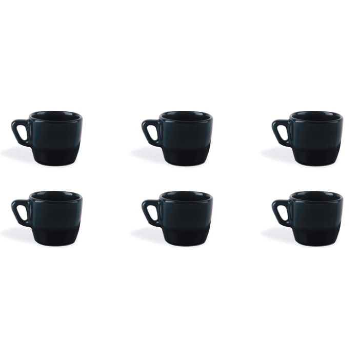 Set 6 Tazzine Caffè Excelsa – Eclipse, Stoneware Nero