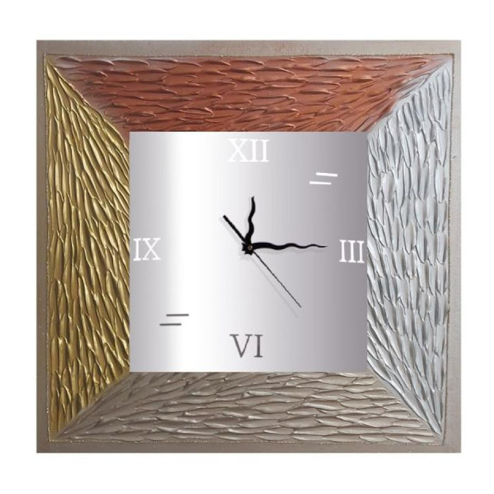 Reloj artesanal de pared Lux Oro - Plata - Rosa
