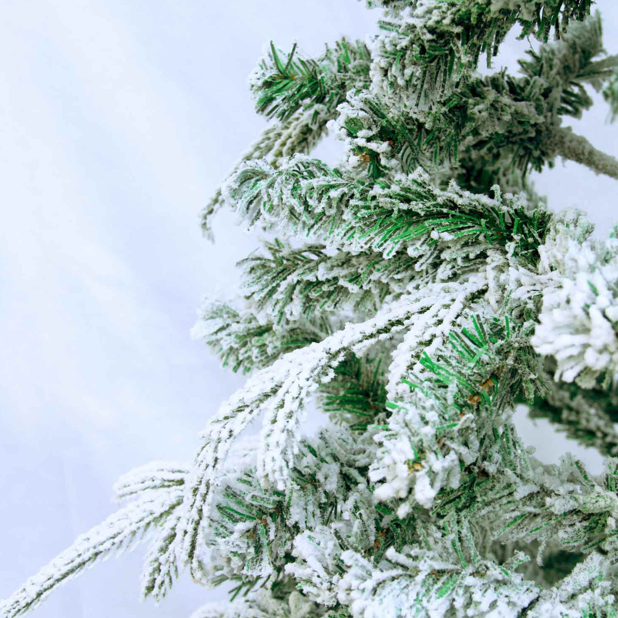 Donder - Albero di Natale innevato effetto realistico in PE e PVC Ø88x180H, 462 rami