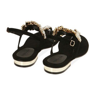 Sandali infradito neri in microfibra