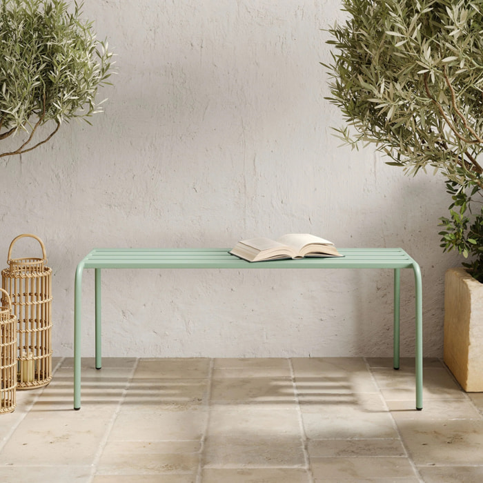 Banc de jardin en métal vert clair 2 personnes - Yumi