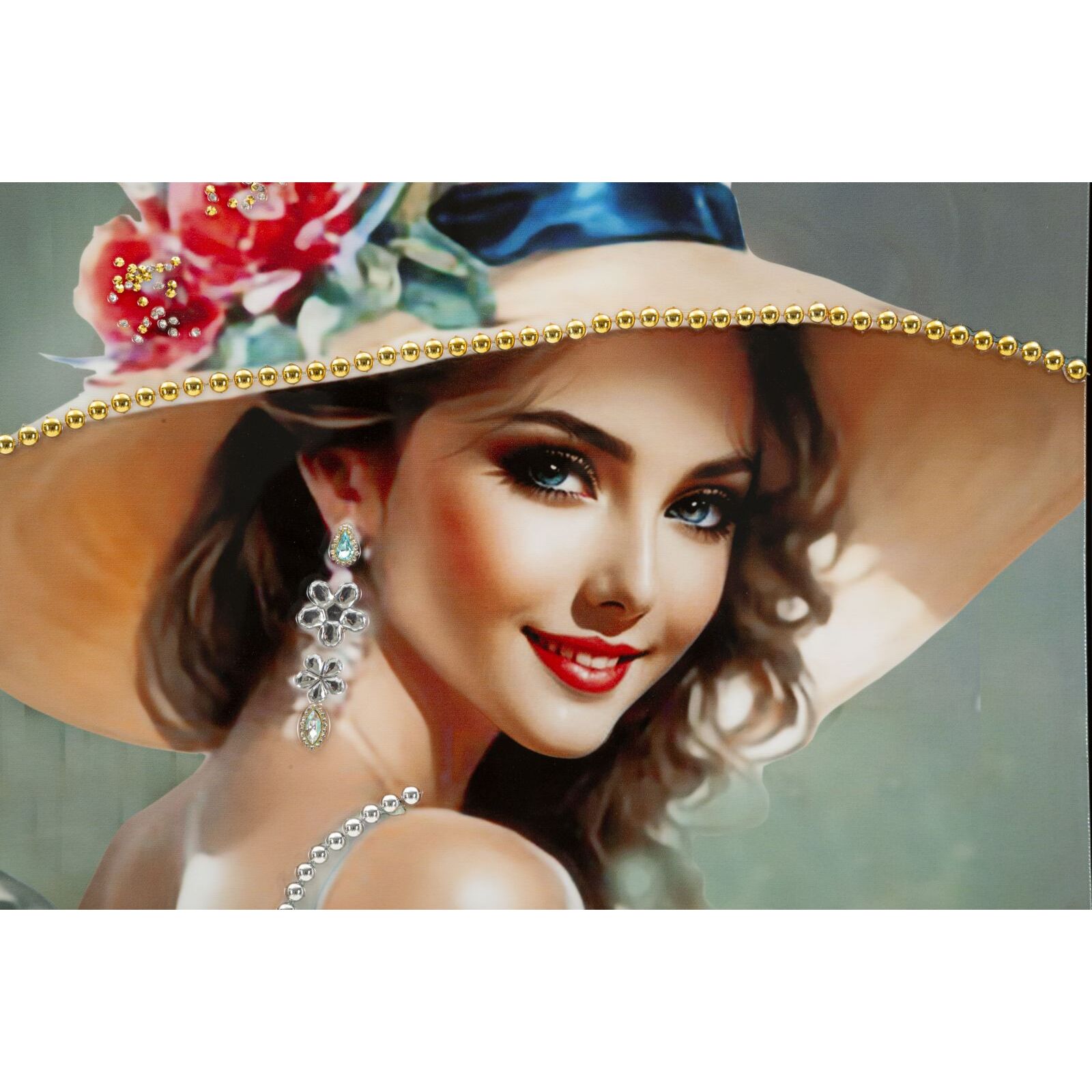 DIPINTO SU TELA LACCATO ELEGANT C/CORNICE -A- CM 52X4,5X152