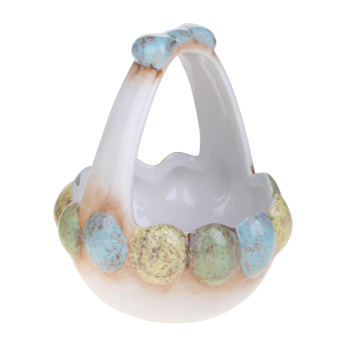 Pezzi 2 - Cestino con uova colorate - Colore Multicolore - 26,6xH12,8x10,3cm - Bianchi Dino