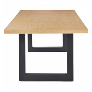 Table de Repas 100 x 180 cm Placage Chêne Piètement Luge Métal - DAVIS