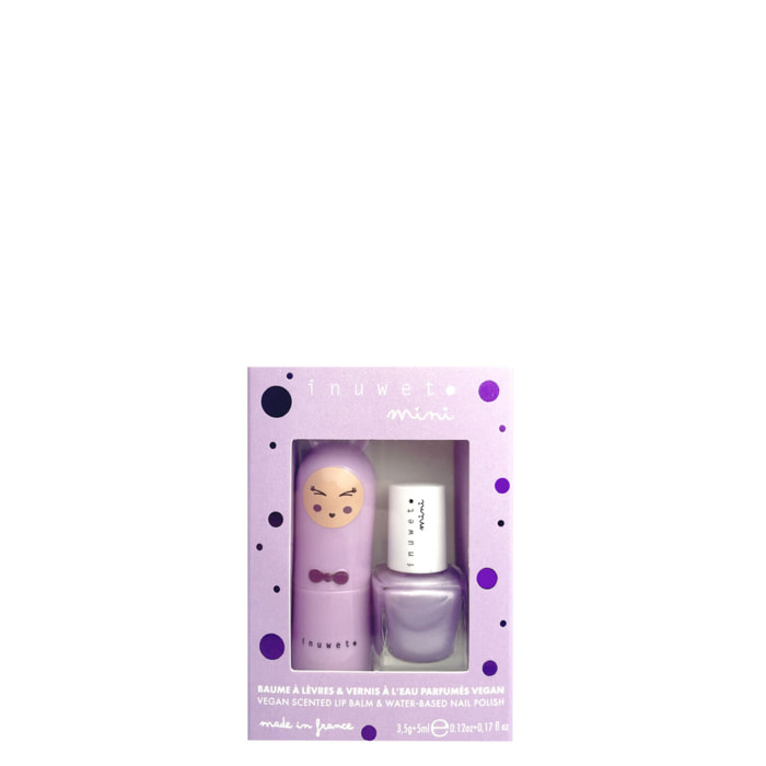 Duo Mini Mauve - Coffret Baume à Lèvres + Mini Vernis à ongles