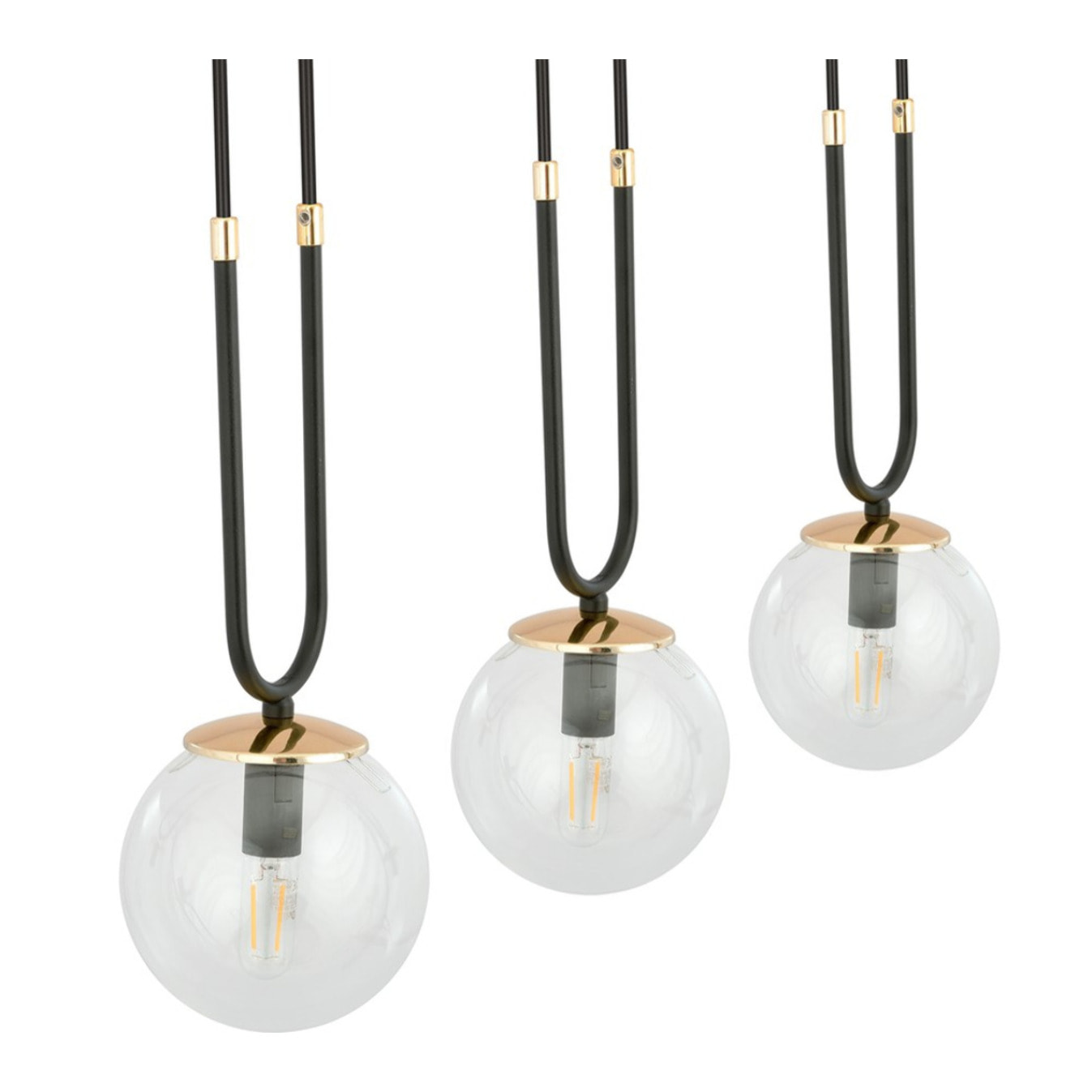 Lampada a sospensione GLAM in acciaio nero opaco e vetro