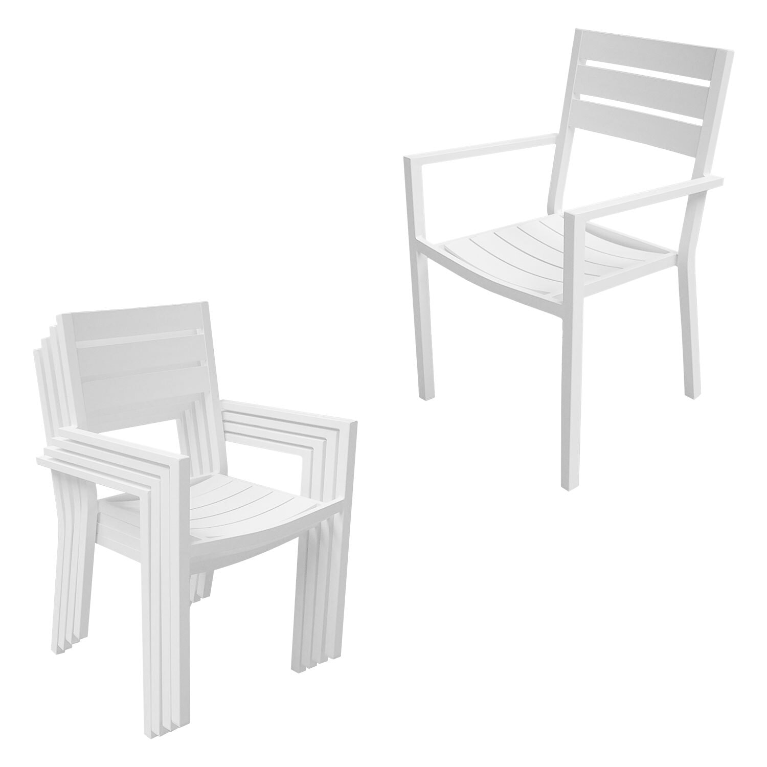 Salon de jardin VENEZIA extensible 180/300 en aluminium 10 places - blanc