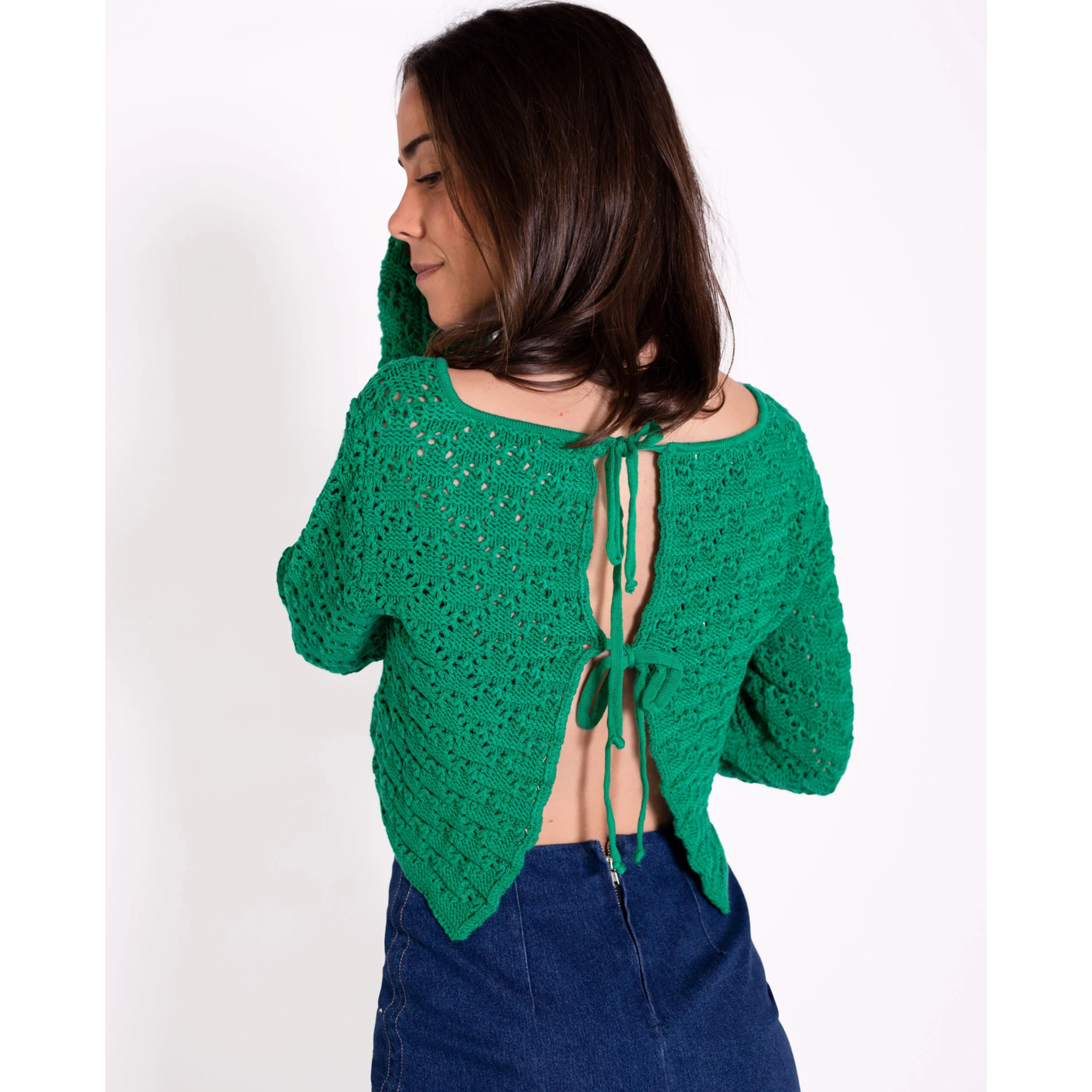 Jersey de mujer crochet con abertura.