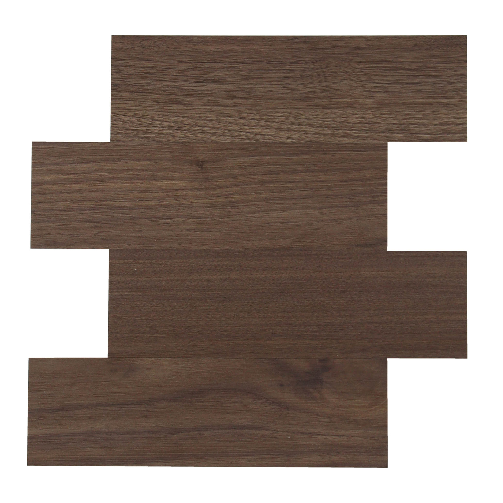 Crédence adhésive murale 3D  - Effet bois 4 pièces - Marron Brun