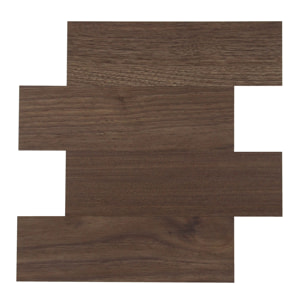 Crédence adhésive murale 3D  - Effet bois 4 pièces - Marron Brun