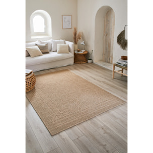 Nature - tapis aspect jute à motifs losanges beige