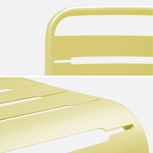 Lot de 4 chaises de jardin acier. 4 places. jaune. Amelia. L44 x P52 x H79cm