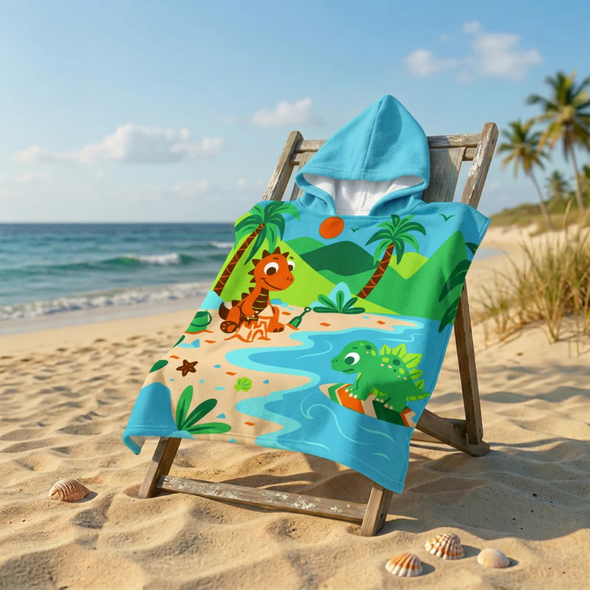 Poncho de bain microfibre enfant - Babydino - 60x60cm - 220g/m²