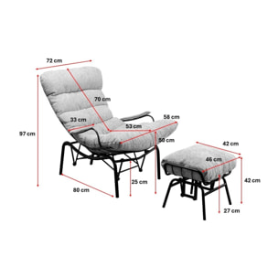 Fauteuil et repose-pieds Vienna Swing gris Kare Design