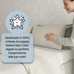 COPPIA FEDERE MAX COLOR, 100% Cotone, Made in Italy - PANNA