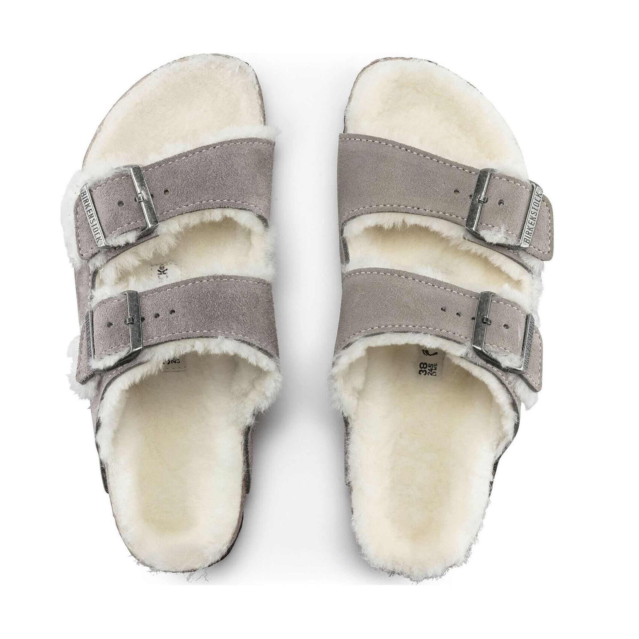 Sandali Birkenstock Arizona Shearling Grigio