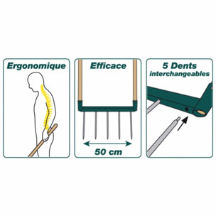 Biogrif Naturovert 5 dents non assemblée manche bois PEFC LEBORGNE - 320301