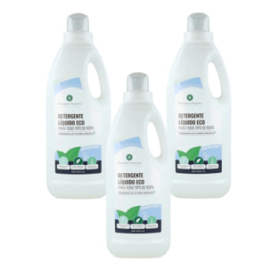 Pack 3xDetergente Líquido Ropa ECO Aroma natural a ropa limpia Planeta Huerto   1,5 Litros