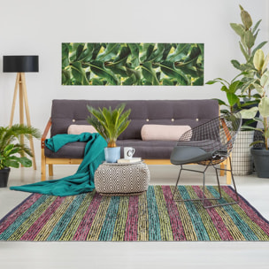 Tapis kilim fait main en coton motif géométrique