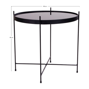 Glina - table basse - métal et verre - 48 cm - Noir ou doré