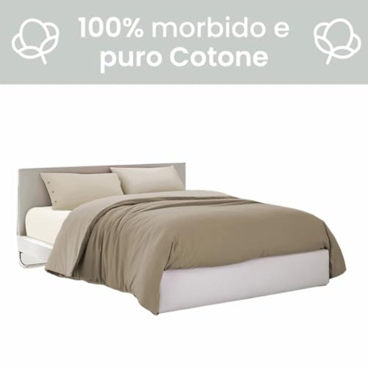 Intrecci Parure Copripiumino Bicolore 100% Cotone Singolo
