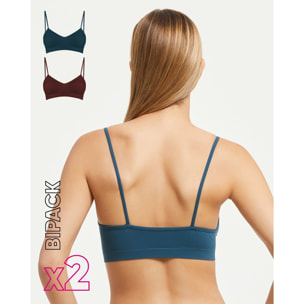 Brassiere seamless con spalline sottili X2