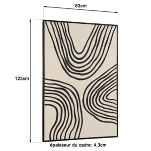 HOMER - Décoration murale B - 83x123cm lignes abstraites, cadre noir