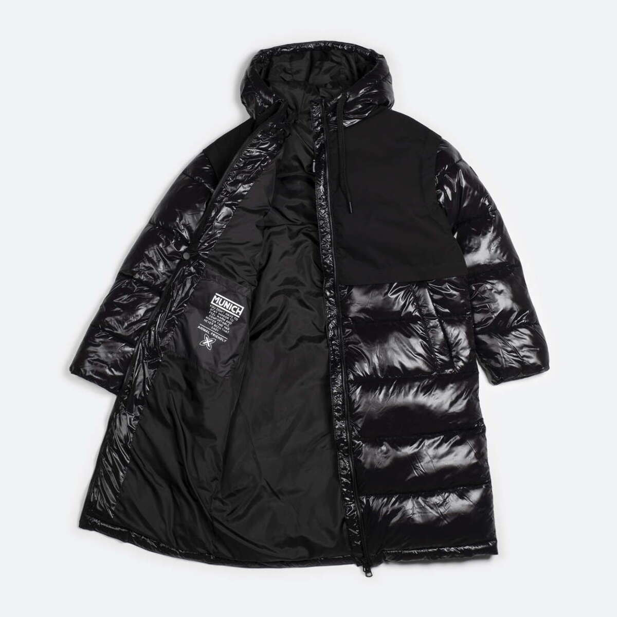 Chaqueta MUNICH mujer puffer wind de poliéster-nylon negra