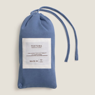 Funda de almohada de algodón punto Puntib color azul medio Punto de algodón