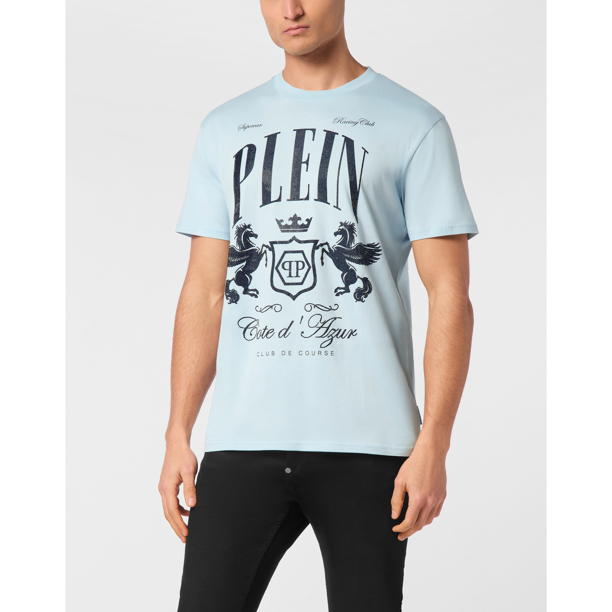 PHILIPP PLEIN T-Shirt Round Neck D AZUR