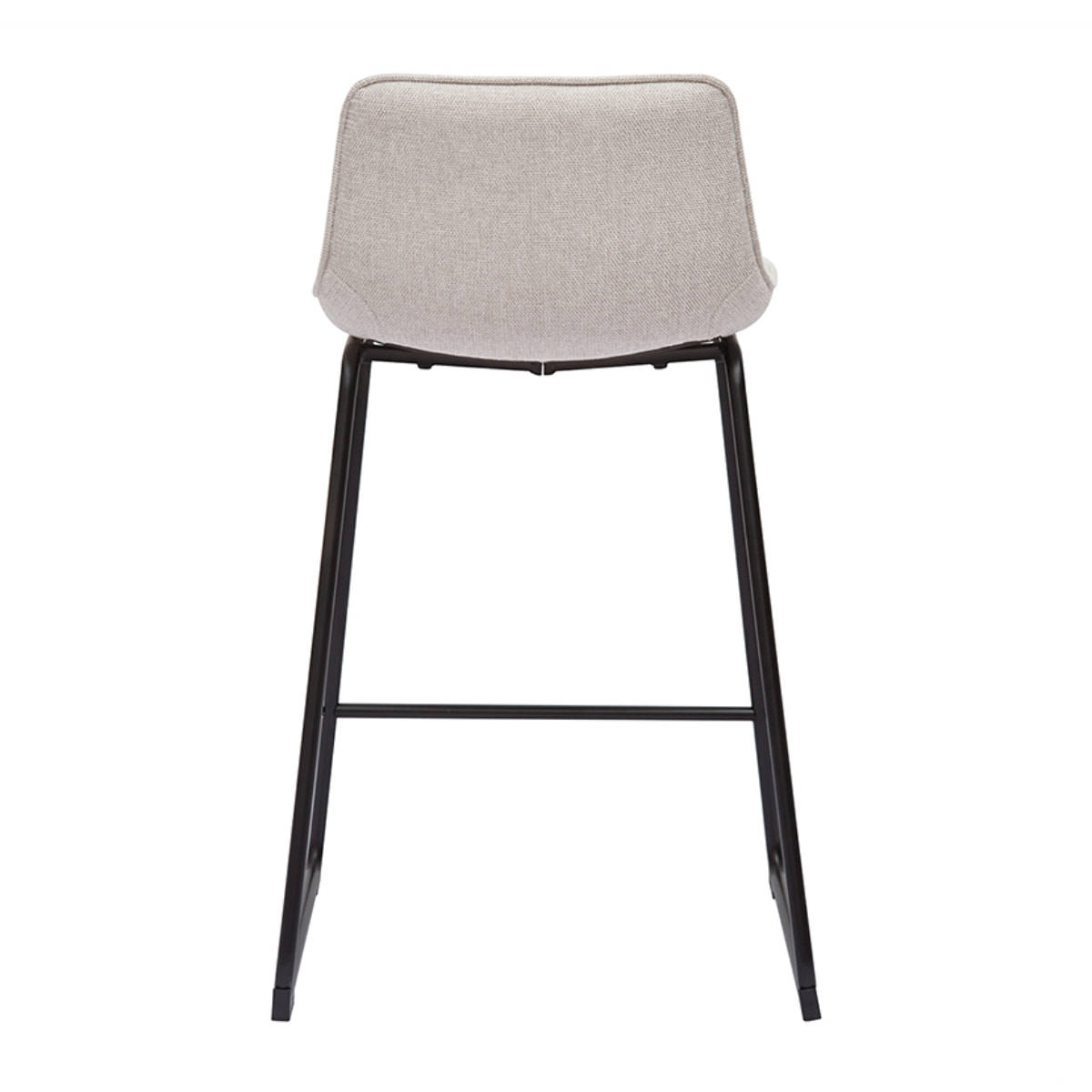 Tabourets de bar en tissu effet velours texturé beige et métal H65 cm (lot de 2) BOOST