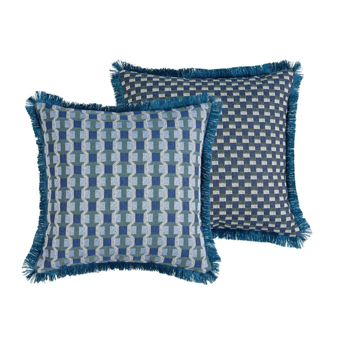 Cojin Geometrico Con Flecos 50x13x50 Cm