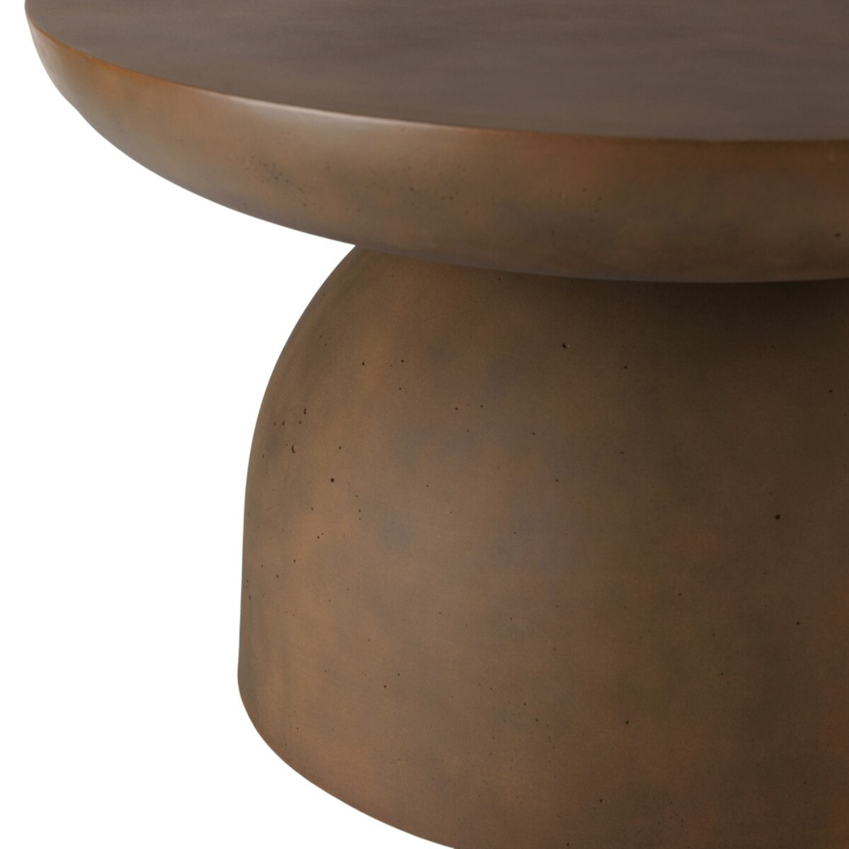NESTOR - Table basse ronde en béton marron D70cm
