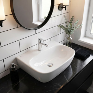 Lavabo suspendu 43 x 30 x 13 cm – sans trop-plein – blanc – SAT Brevis (SATBRE4330R)