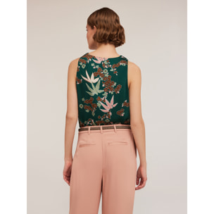 Motivi - Top satin fantasia decò - Verde