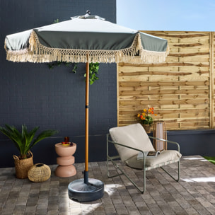 Parasol droit acier à franges 2m HOSSEGOR