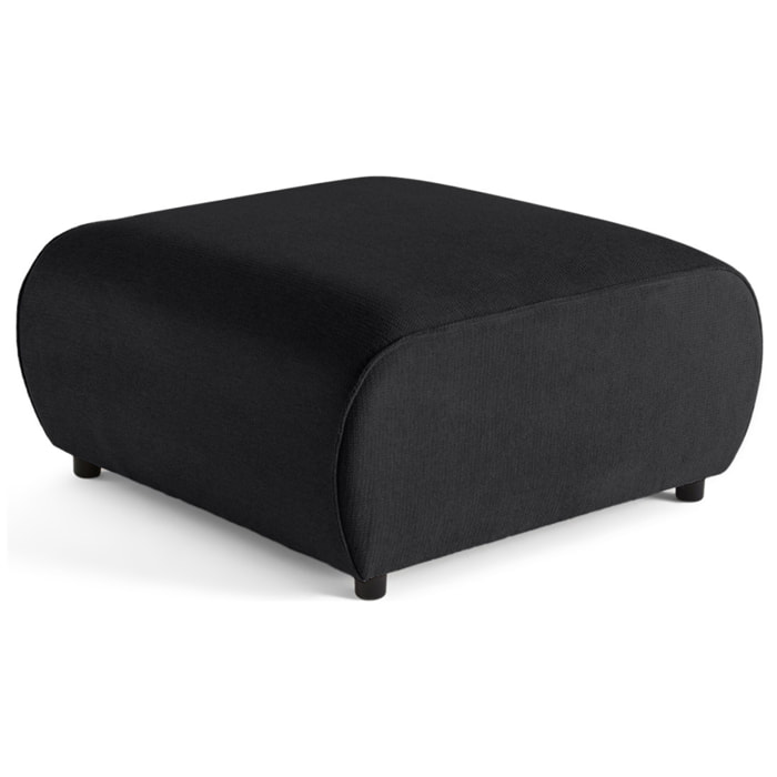Suaro - Pouf en tissu texturé - Noir