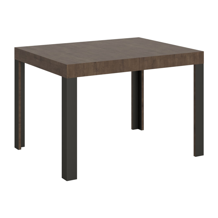 Table extensible 80x120/204 cm Linea Noyer cadre Anthracite