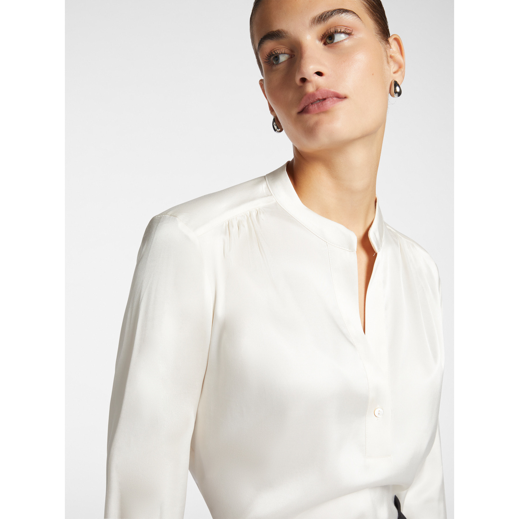 Elena Mirò - Blusa in raso - Bianco