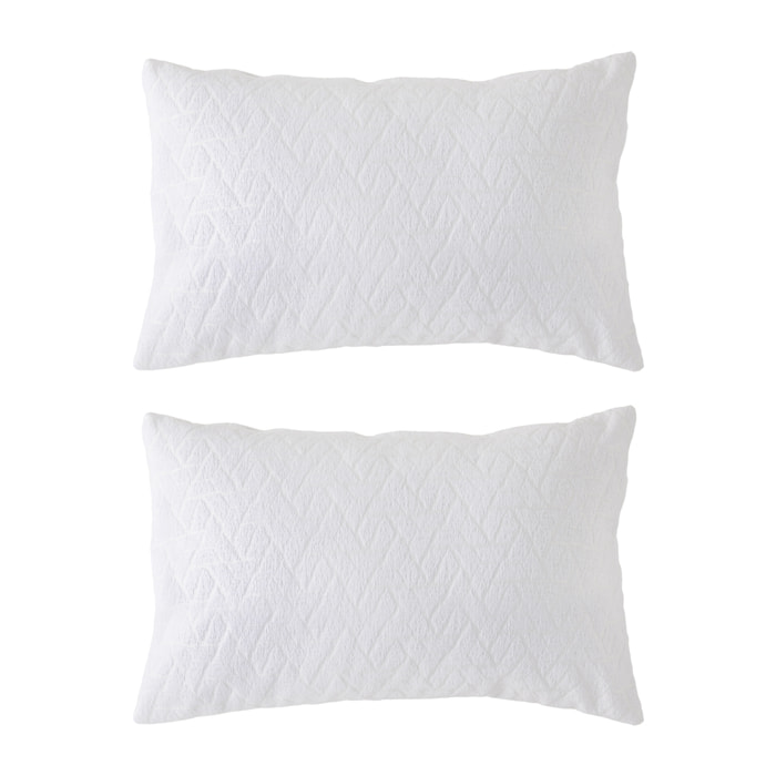 Lote de 2 fundas de cojín jacquard BRENTA-C 30x50 cm Blanco