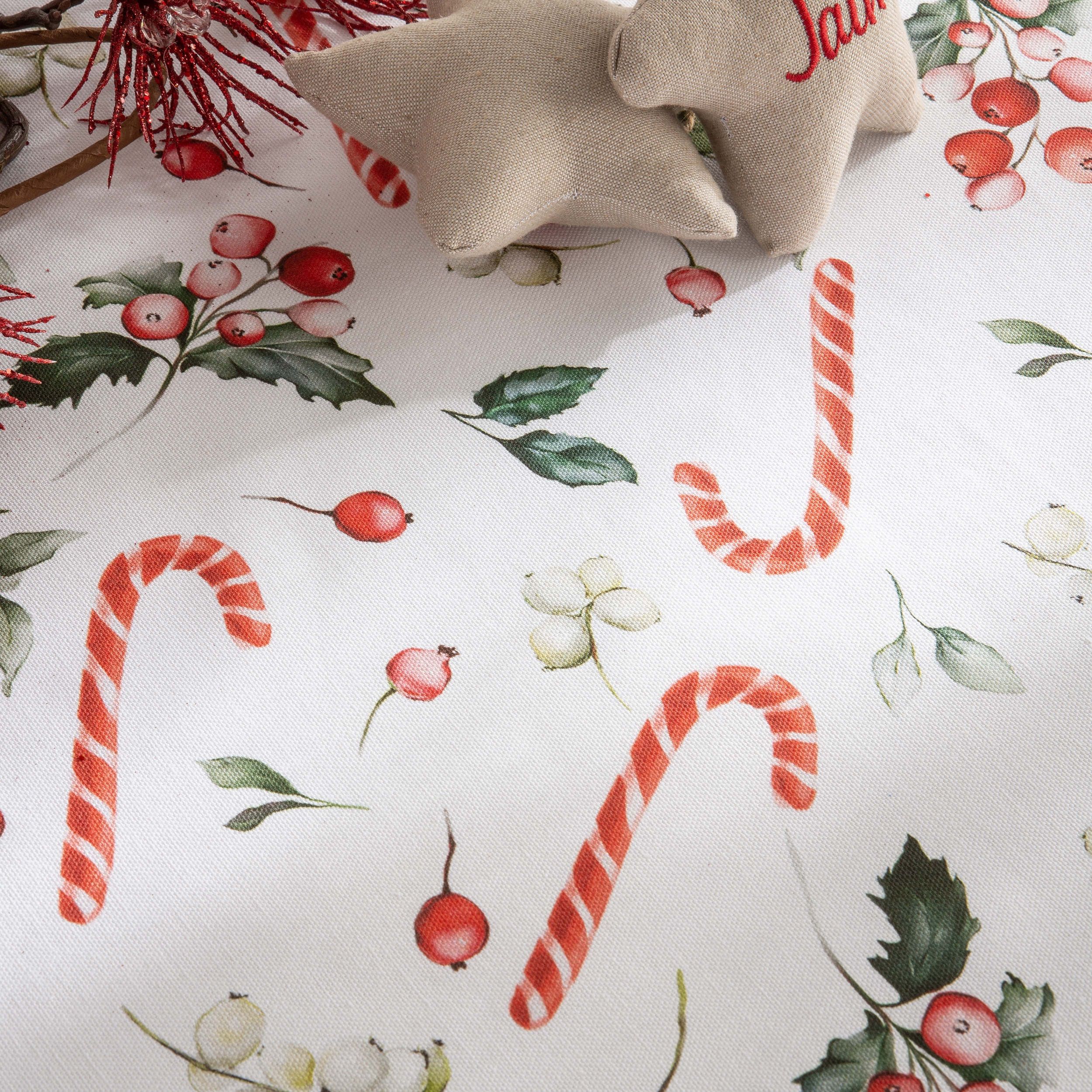 Nappe nöel anti-tâches 100% coton SWEET ROUGE