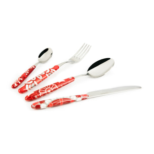 Coffret 24 couverts Excelsa – Mandala Red, Acier inox Rouge