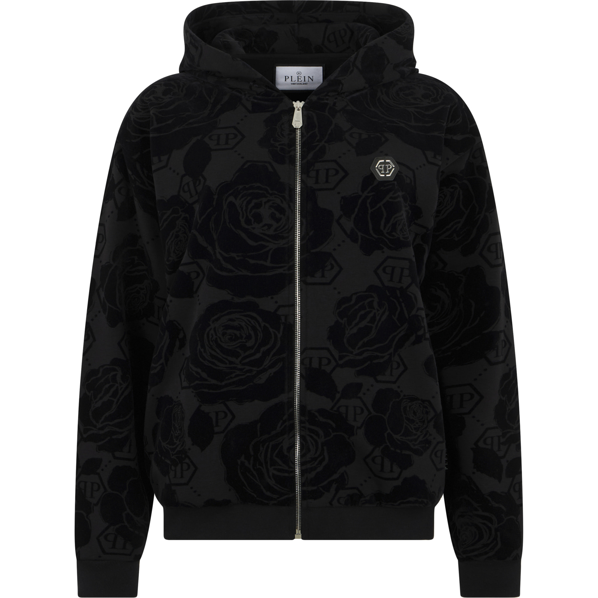PHILIPP PLEIN Sudadera con cremallera y capucha MONOGRAM