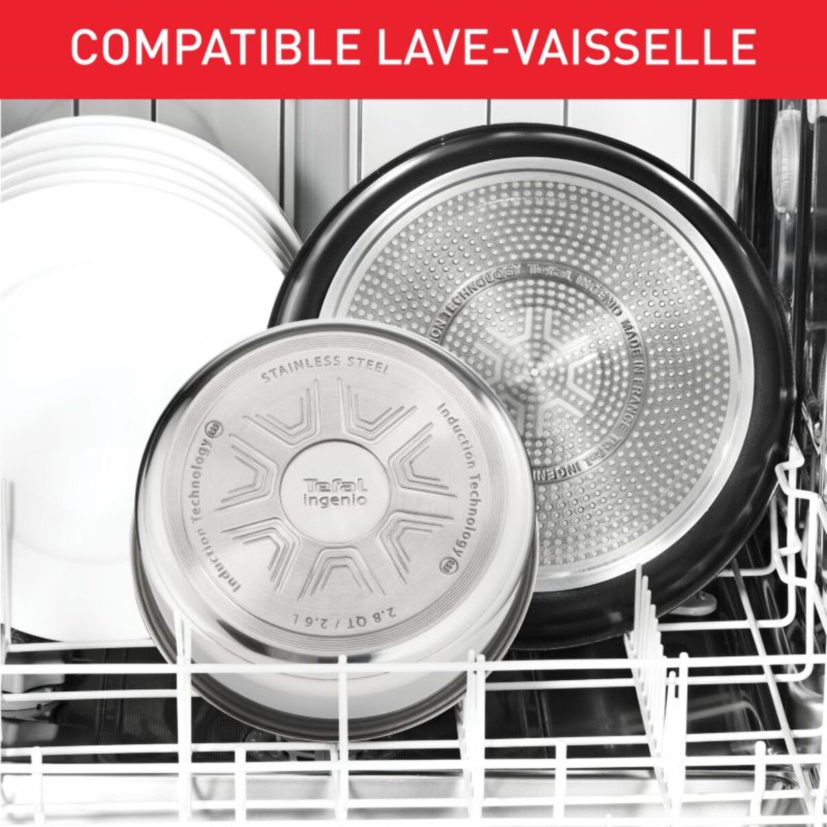 Batterie de cuisine TEFAL Cook Eat 17pcs Ingenio Inox
