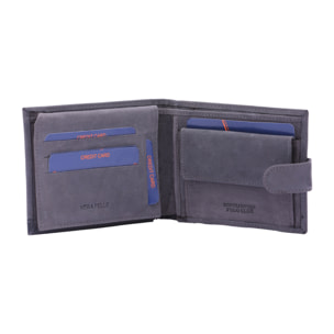 Portafoglio  da uomo In Vera pelle Made in Italy 10,5x13x3 cm
