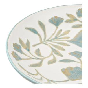 Vassoio decorativo in ceramica bianca con motivi floreali ø35,5 cm