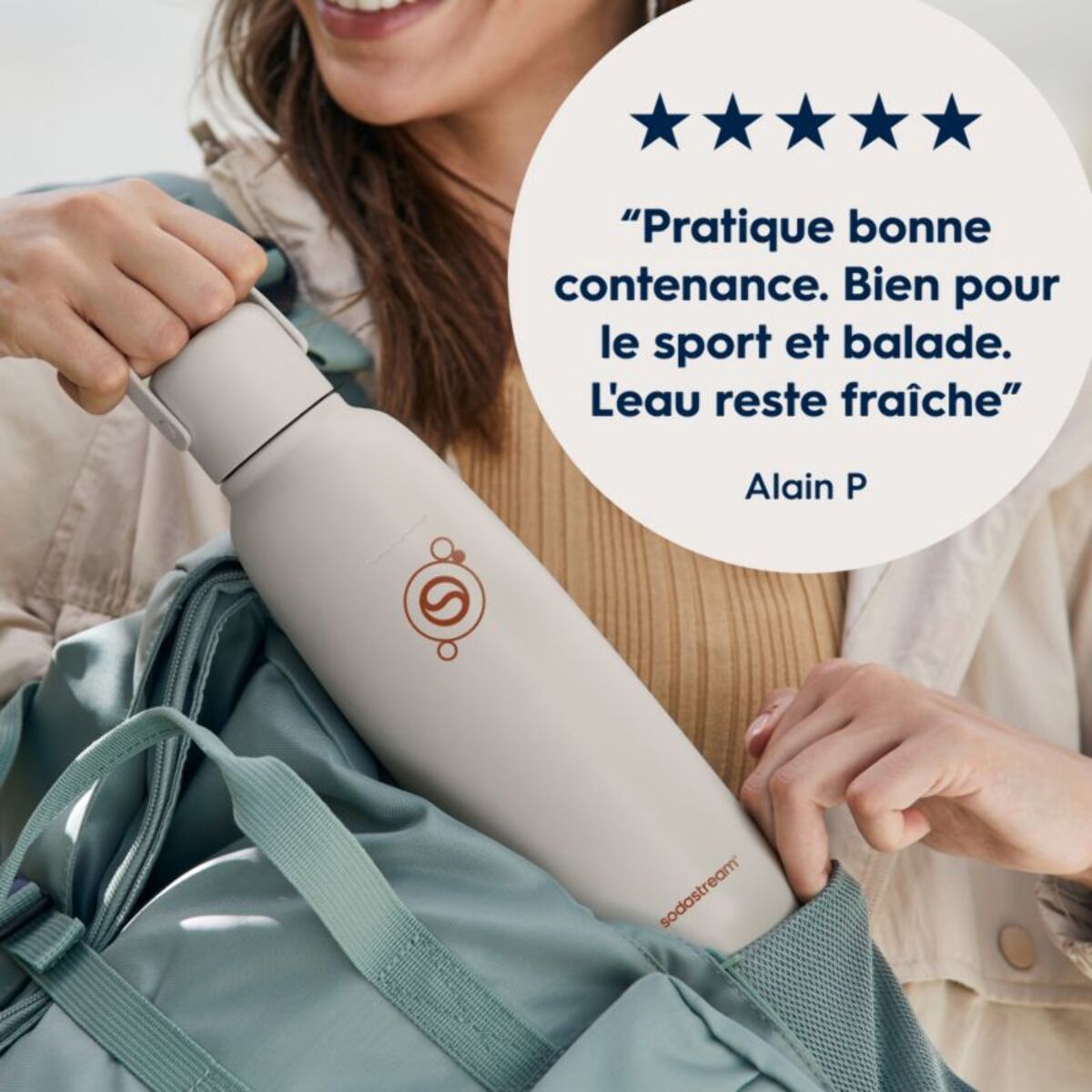 Bouteille isotherme SODASTREAM Gourde Fizz & Go Cool sable