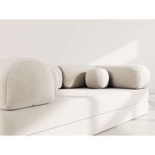 Nebula - Canapé 3 places convertible en velours texturé - Beige