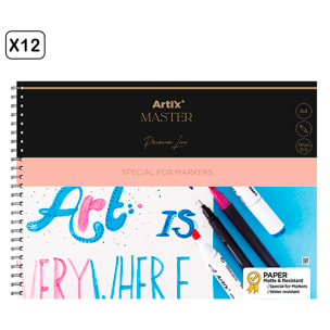 PACK 12 uds BLOC DE MARKER PAPER 30 HOJAS A4 ESPIRAL